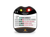 Testeur de tension de prise et de terre avec LED et buzzer CAT II 230 V