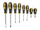 Ensemble de 8 tournevis plats /  cruciformes