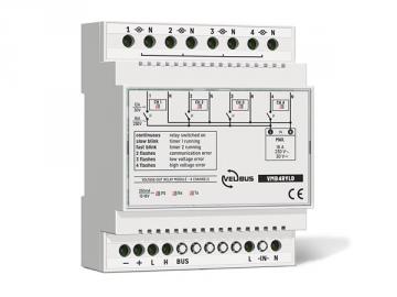 Module relais à 4 canaux avec sorties de tension pour rail din VMB4RYLD