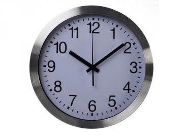 Horloge murale 30 cm radiopilotée aluminium