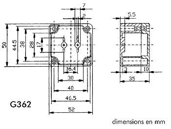 Boitier étanche en ABS 52 x 50 x 35mm