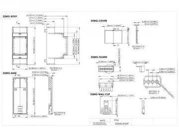 Boitier modulaire sur rail DIN 2MG