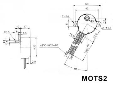 Moteur pas à pas 12V 60mA 7.5°/pas