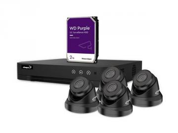 Kit vidéosurveillance IP NVR 4ch + 4 caméras IP + disque dur