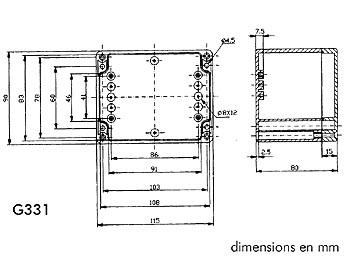 Boitier étanche en ABS 115 x 90 x 80mm