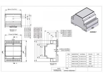 Boitier modulaire sur rail DIN 4MG