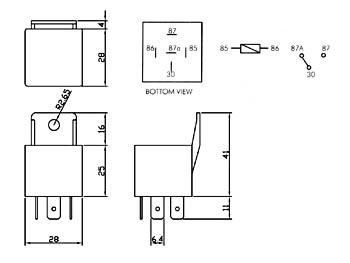 Relais automobile 30A 1RT 12Vcc