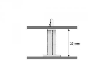 SUPPORT POUR CIRCUIT IMPRIME OUVERTURE 3mm H=20mm 18x18mm