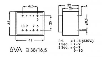 Transformateur moulé 6VA tension au choix