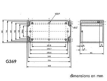 Boitier étanche en ABS 160 x 80 x 85mm