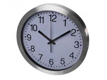 Horloge murale 30 cm radiopilotée aluminium