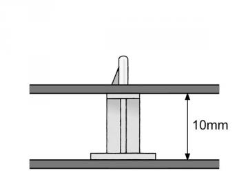 SUPPORT POUR CIRCUIT IMPRIME OUVERTURE 3mm H=10mm 18x18mm