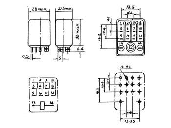 Relais 3A/28Vcc-220Vac 4 x repos-travail