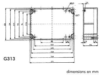 Boitier étanche en ABS 171 x 121 x 55mm