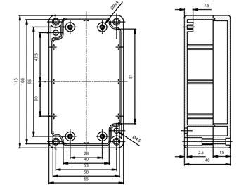 Boitier étanche en ABS 115 x 65 x 40mm