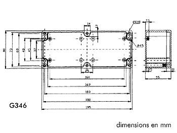 Boitier étanche en ABS 195 x 80 x 55mm