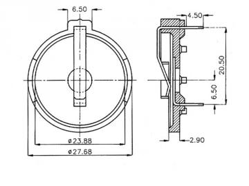 Coupleur de pile lithium plate Ø 23.8mm CR24xx