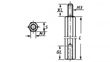 ENTRETOISE METALLIQUE MALE - FEMELLE 25mm M3