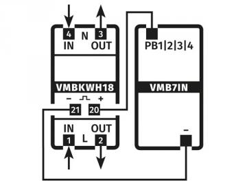 Compteur d'énergie monophasé pour rail din, 5 (80) a, connectable à vmb7in VMBKWH18
