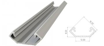 Profilé aluminium gris cornière hauteur 6mm 2m