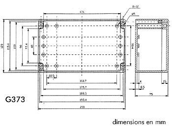 Boitier étanche en ABS 200 x 120 x 75mm