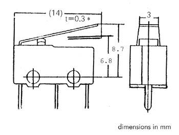 Microrupteur subminiature 3A