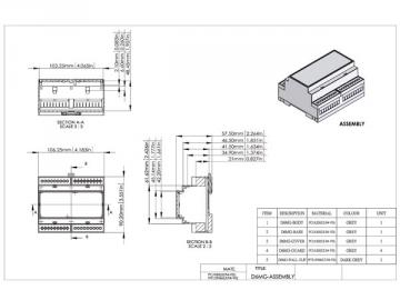 Boitier modulaire sur rail DIN 6MG