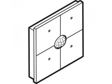 Module de commande en finition verre avec touches tactiles quadruples et détecteur de mouvement et de crépuscule intégré, noir ou blanc au choix