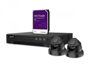 Kit vidéosurveillance IP NVR 4ch + 2 caméras IP + disque dur